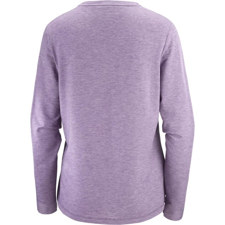 Camiseta Salomon Essential Tencel Long Sleeve Mujer Lavanda | MX PYNJ538